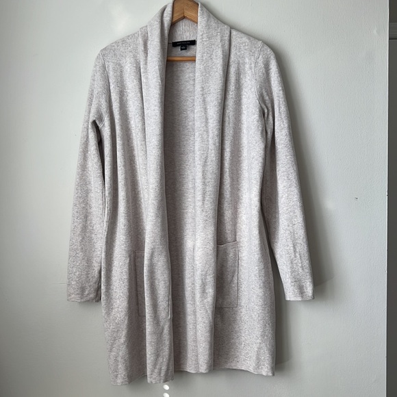 Ann Taylor Shawl Open Cardigan in Light Neutral Heather XS - Picture 8 of 10